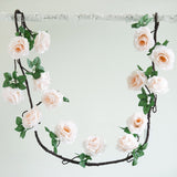 6ft | Blush/Rose Gold Artificial Silk Rose Hanging Flower Garland Vine