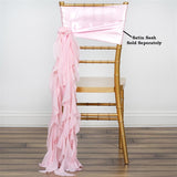 Create a Charming Atmosphere with Blush Chiffon Curly Chair Sashes