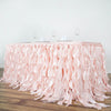 17FT Rose Gold | Blush Curly Willow Taffeta Table Skirt