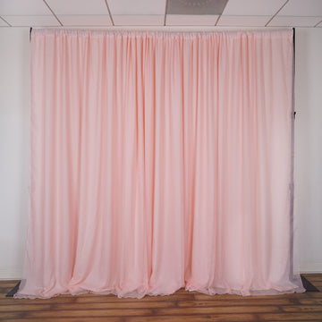 20ftx10ft Blush Dual Layered Polyester Chiffon Curtain Backdrop with Rod Pocket