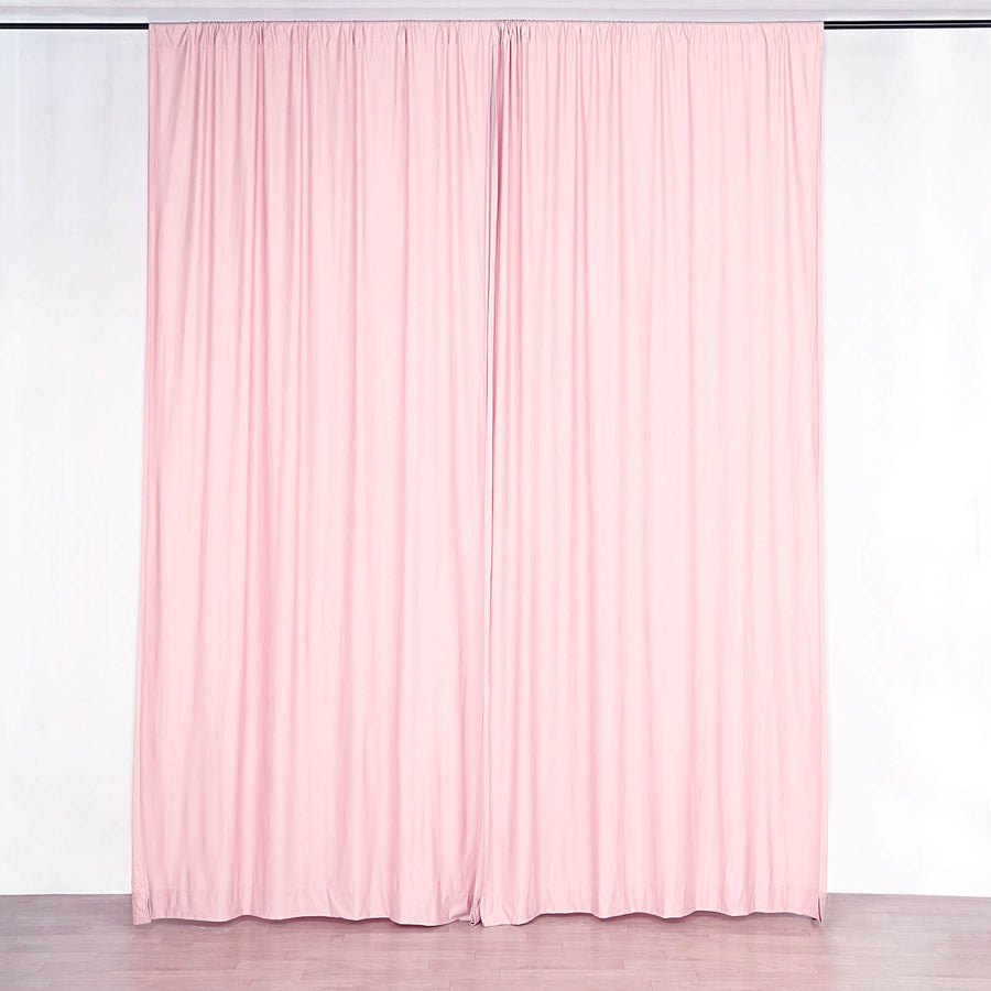 2 Pack Blush Scuba Polyester Curtain Panel Inherently Flame Resistant Backdrops Wrinkle Free