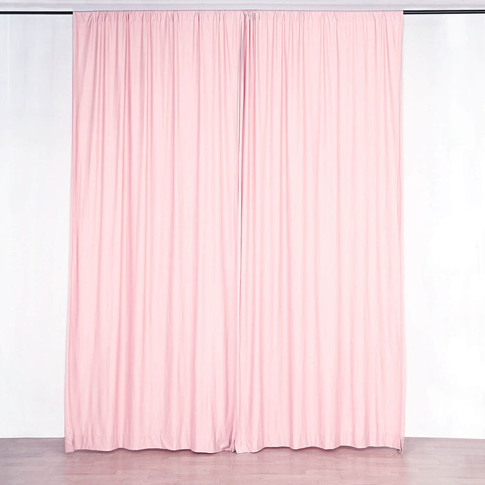 2 Pack Blush Scuba Polyester Curtain Panel Inherently Flame Resistant Backdrops Wrinkle Free