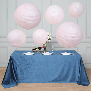 Blush Hanging Paper Lanterns for Elegant Event Decor