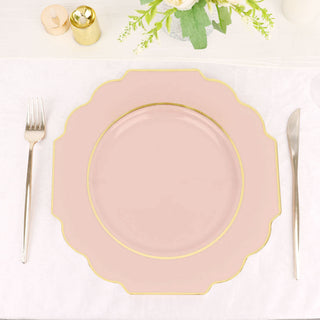 Elegant Blush Hard Plastic Dinner Plates for Stylish Events