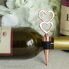 Rose Gold Metal Double Heart Wine Bottle Stopper With Velvet Gift Box