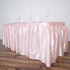 14FT Wholesale Blush | Rose Gold Satin Pleated Table Skirt For Wedding Party Event Decoration