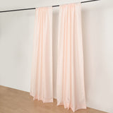 2 Pack Blush Polyester Event Curtain Drapes, 10ftx8ft Backdrop Event Panels With Rod Pockets 130 GSM