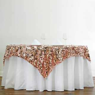 Add a Touch of Elegance with the Blush Premium Big Payette Sequin Table Overlay