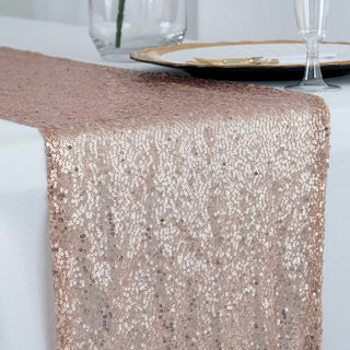 Add a Touch of Elegance with the Rose Gold Sequin Table Runner