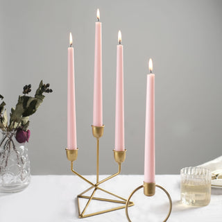 Elegant Blush 10" Premium Wax Taper Candles for Stunning Table Decor