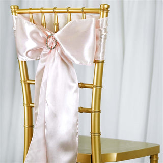 Elevate Your Event with Blush Satin Chair Sashes