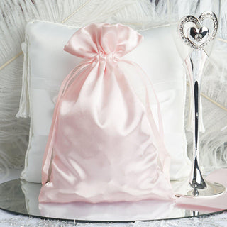 Blush Satin Wedding Party Favor Bags - Add Elegance to Your Event Decor