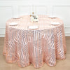 120inch Blush Rose Gold Glitz Sequin Geometric Tulle Round Tablecloth