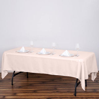Add Elegance to Your Event with the Blush 60x102 Polyester Tablecloth
