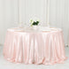 132inch Blush / Rose Gold Seamless Satin Round Tablecloth