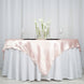 72" x 72" Rose Gold | Blush Seamless Satin Square Tablecloth Overlay