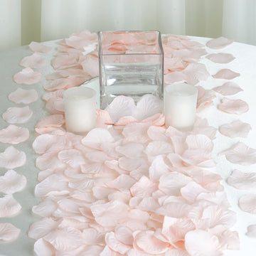 500 Pack Blush Silk Rose Petals Table Confetti or Floor Scatters