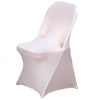 Blush Rose Gold Spandex Stretch Fitted Folding Chair Cover - 160 GSM#whtbkgd