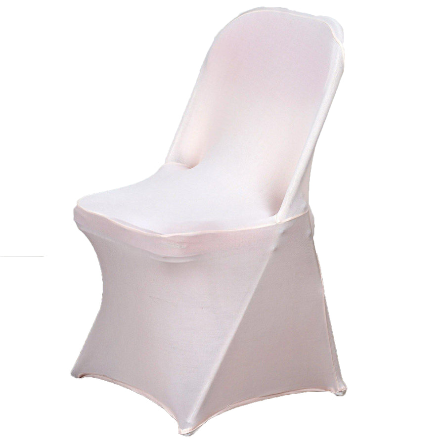 Blush Rose Gold Spandex Stretch Fitted Folding Slip On Chair Cover - 160 GSM#whtbkgd