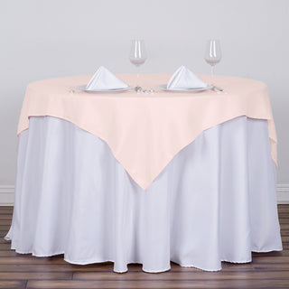 Elevate Your Event Decor with the Blush Square Seamless Polyester Table Overlay