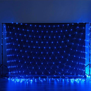 20ftx10ft Bright Blue 600 LED Fish Net Lights, Fairy String Lights With 8 Modes
