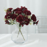 3 Pack | 14inch Burgundy Artificial Silk Carnation Flower Arrangements
