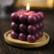 Burgundy Bubble Cube Long Burning Paraffin Wax Candle Set, Unscented Decorative Pillar Candle Gift