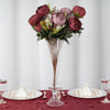 2 Bushes | Burgundy / Dusty Rose Artificial Silk Peony Flower Bouquet Spray