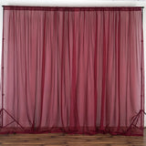 Burgundy Fire Retardant Sheer Organza Premium Curtain Panel Backdrops With Rod Pockets - 10ftx10ft