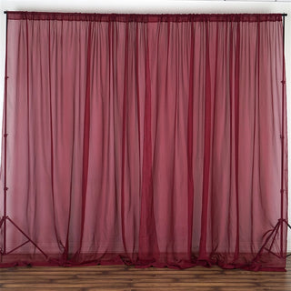 Create a Stunning Atmosphere with Burgundy Flame Resistant Sheer Curtain Panels