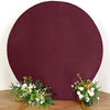 7.5ft Burgundy Metallic Shimmer Tinsel Spandex Round Backdrop, 2-Sided Wedding Arch Cover