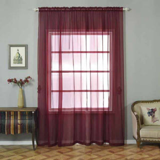 Add Elegance to Your Space with Burgundy Organza Grommet Sheer Curtains