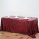 90x156 Burgundy Big Payette Sequin Rectangle Tablecloth Premium