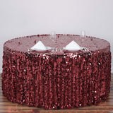 Burgundy Seamless Big Payette Sequin Round Tablecloth - Add Glamour to Your Event Decor