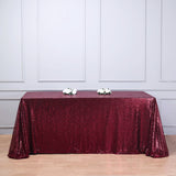 Add Elegance to Your Event with the Burgundy Sequin Tablecloth