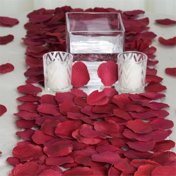 500 Pack Burgundy Silk Rose Petals Table Confetti or Floor Scatters