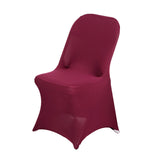 Burgundy Spandex Stretch Fitted Folding Chair Cover - 160 GSM#whtbkgd