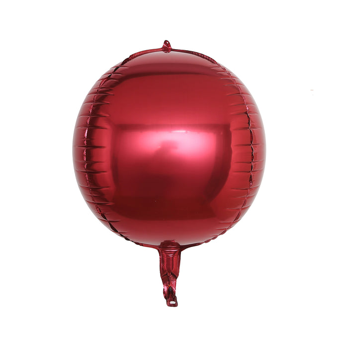 2 Pack | 12inches 4D Burgundy Sphere Mylar Foil Helium or Air Balloons#whtbkgd