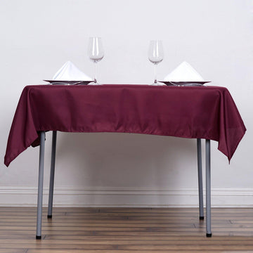 54"x54" Burgundy Square Seamless Polyester Tablecloth