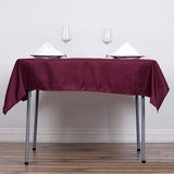 Burgundy Polyester Square Tablecloth, 54x54 Inch Table Overlay