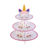 15inch 3-Tier Unicorn Themed Cardboard Cupcake Dessert Stand Treat Tower#whtbkgd