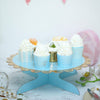 1 Tier 13 inch Blue Cardboard Cupcake Stand - Gold Scalloped Edge Mini Dessert Cake Holder