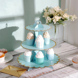 13inch 3-Tier Blue/Gold Cardboard Cupcake Dessert Stand Treat Tower