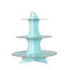 13inch 3-Tier Blue/Gold Cardboard Cupcake Dessert Stand Treat Tower#whtbkgd