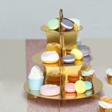 14inch 3-Tier Metallic Gold Cardboard Cupcake Dessert Stand Treat Tower