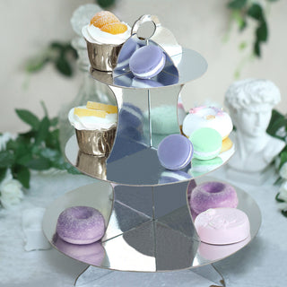 Convenient and Durable Silver Cupcake Stand
