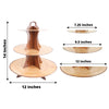 13inch 3-Tier Natural Wood Plank Print Cardboard Cupcake Dessert Stand. Disposable Treat Tower