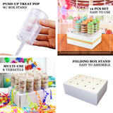 12 Pack | Clear Plastic Push-Up Cake Pop & Stand Set, Push Pop Shooter