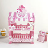 2-Tier Sweet Shop Cardboard Cupcake Dessert Stand, Lollipop Holder, Disposable Candy Cart#whtbkgd