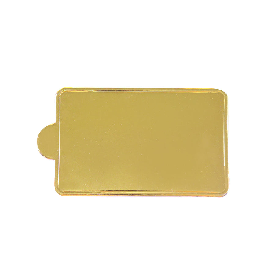 50 Pack | Mini Gold Rectangle Cake Boards, Cardboard Dessert Bases - 2.4x4inch#whtbkgd